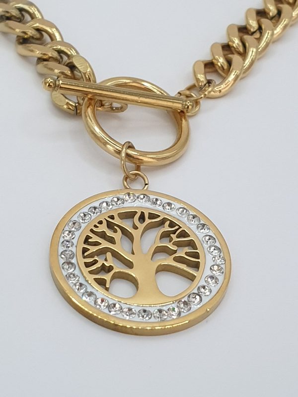 Collier boucles arbre-de-vie acier-inoxydable YIRIBA , sur moderne-bijoux.fr - Bijoux ethniques & Femmes du monde