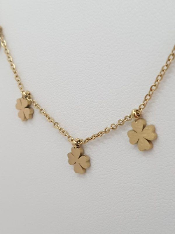 collier acier inoxydable mini-trèfle , sur moderne-bijoux.fr Bijoux ethniques & Femmes du monde