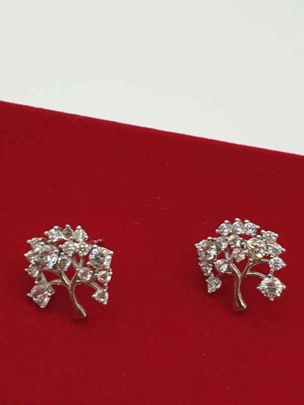 Boucles d'oreilles Arbre de vie en plaqué blanc , sur moderne-bijoux.fr - Bijoux ethniques & Femmes du monde